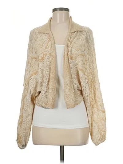 Pre-owned By Anthropologie Cardigan Sweater In Gold