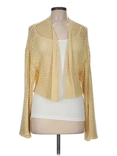 Pre-owned By Anthropologie Cardigan Sweater In Gold