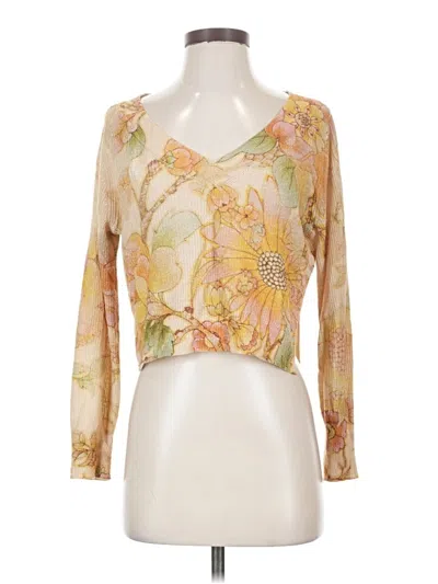 Pre-owned By Anthropologie Cardigan Sweater In Gold