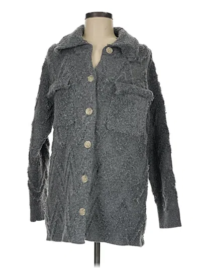 Pre-owned By Anthropologie Cardigan Sweater In Gray