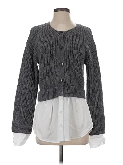 Pre-owned By Anthropologie Cardigan Sweater In Gray