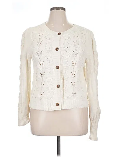 Pre-owned By Anthropologie Cardigan Sweater In Ivory