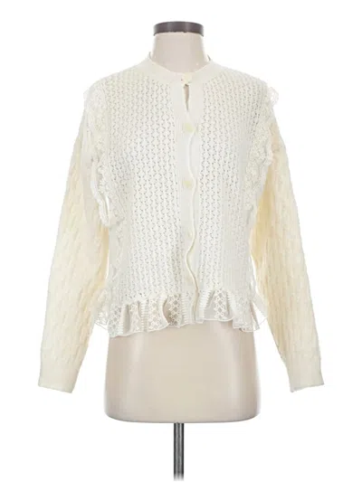 Pre-owned By Anthropologie Cardigan Sweater In Ivory