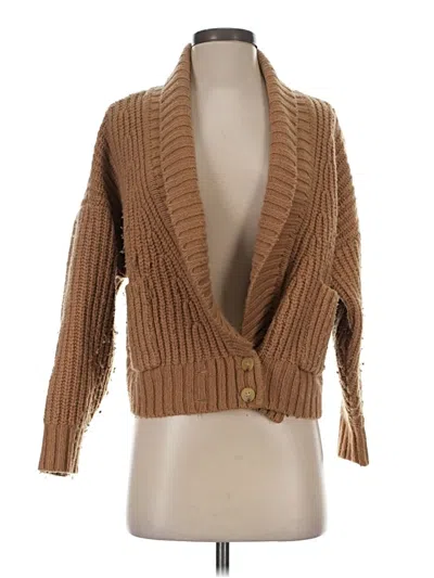 Pre-owned By Anthropologie Cardigan Sweater In Tan