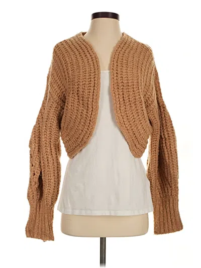 Pre-owned By Anthropologie Cardigan Sweater In Tan