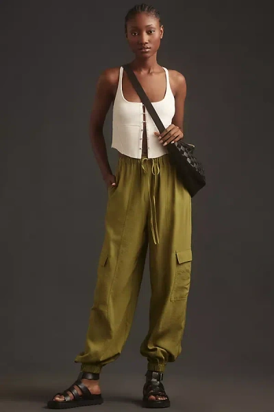By Anthropologie Cargo Parachute Pants In Green
