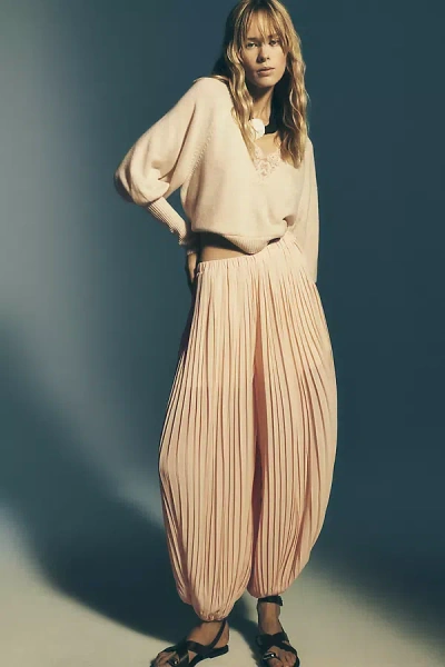 By Anthropologie Cashmere & Wool V-neck Sweater In Neutral