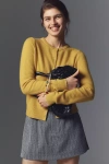 By Anthropologie Cashmere Crew-neck Cardigan Sweater In Gold