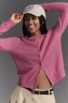 By Anthropologie Cashmere Crew-neck Cardigan Sweater In Pink
