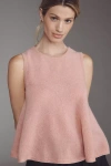 By Anthropologie Cashmere Crew-neck Swing Tank Top In Pink