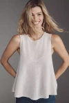 By Anthropologie Cashmere Crew-neck Swing Tank Top In White