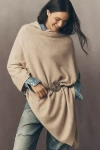 By Anthropologie Cashmere Poncho Wrap In Neutral