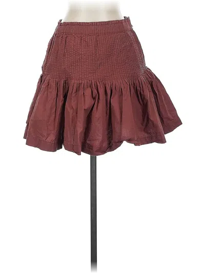 Pre-owned By Anthropologie Casual Skirt In Burgundy