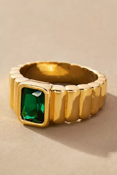 By Anthropologie Center Stone Cigar Band Ring