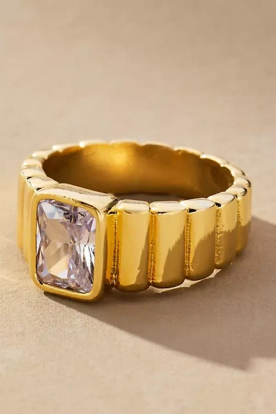 By Anthropologie Center Stone Cigar Band Ring