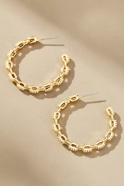 By Anthropologie Chain Link Hoop Earrings In Gold