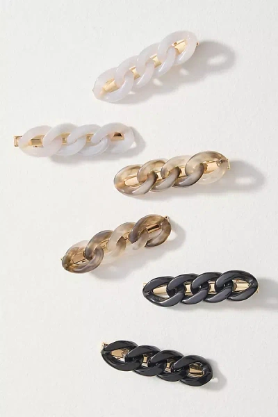 By Anthropologie Chain-link Resin Hair Clip In Black