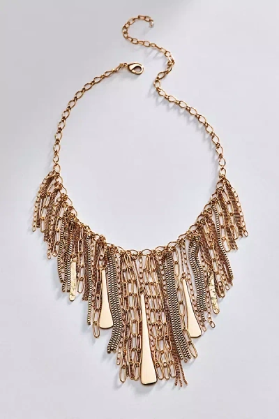 By Anthropologie Chainmail Mixed Metal Necklace In Gold