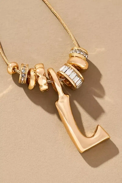 By Anthropologie Charm Bubble Letter Monogram Necklace In Multicolor
