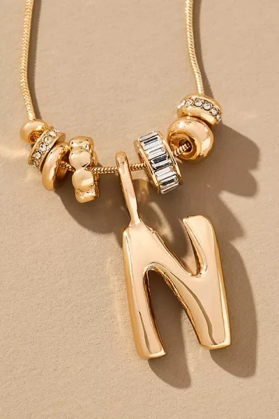 By Anthropologie Charm Bubble Letter Monogram Necklace In Multicolor