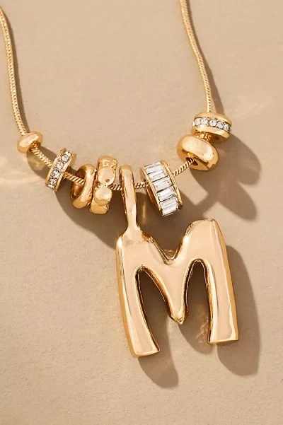By Anthropologie Charm Bubble Letter Monogram Necklace In Multicolor