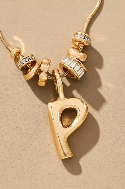 By Anthropologie Charm Bubble Letter Monogram Necklace In Multicolor