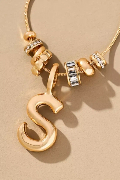 By Anthropologie Charm Bubble Letter Monogram Necklace In Multicolor