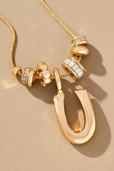 By Anthropologie Charm Bubble Letter Monogram Necklace In Multicolor