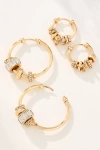 By Anthropologie Charm Hoop Earrings, Set Of 2 In Gold
