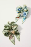 By Anthropologie Charm Scarf Scrunchie In Green