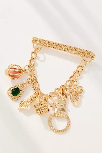 By Anthropologie Charmed Chain Brooch In Gold