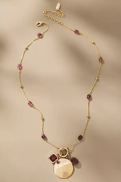 By Anthropologie Charmed Pendant Necklace In Red