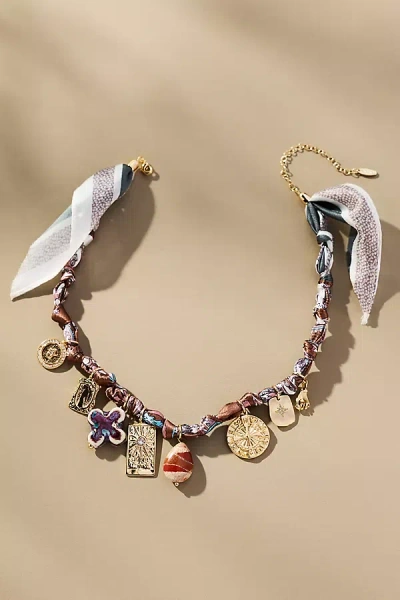 By Anthropologie Charmed Scarf Necklace In Brown