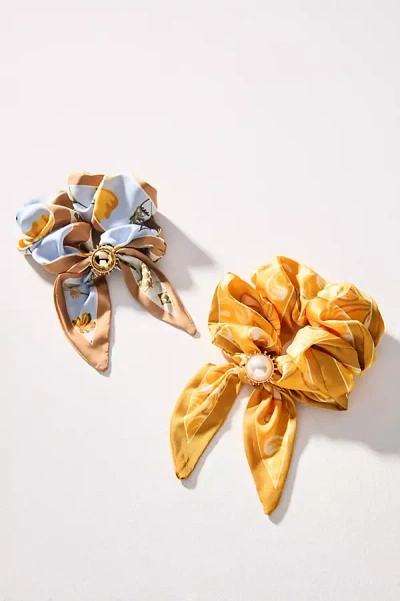 By Anthropologie Charmed Scarf Scrunchies, Set Of 2