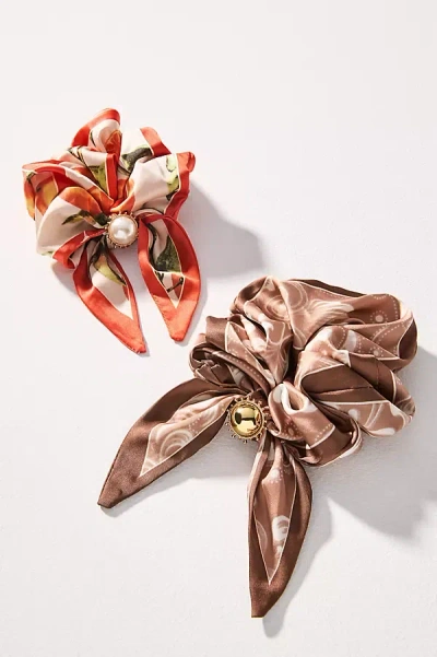 By Anthropologie Charmed Scarf Scrunchies, Set Of 2