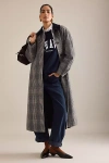 By Anthropologie Check Wool Coat In Multi