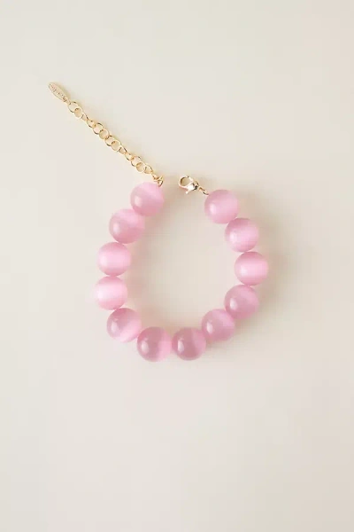 By Anthropologie Chunky Beaded Bracelet In Pink