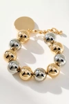 By Anthropologie Chunky Beaded Charm Bracelet In Gold