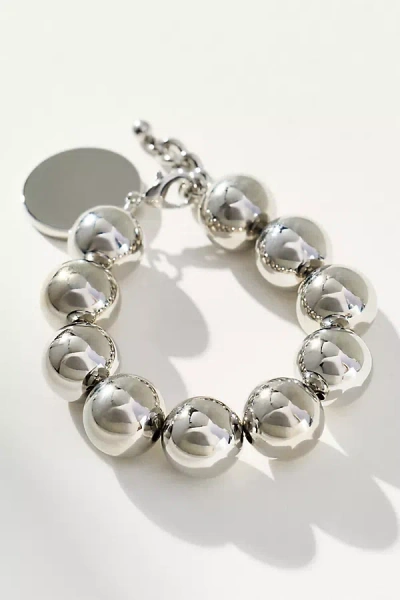 By Anthropologie Chunky Beaded Charm Bracelet In Metallic
