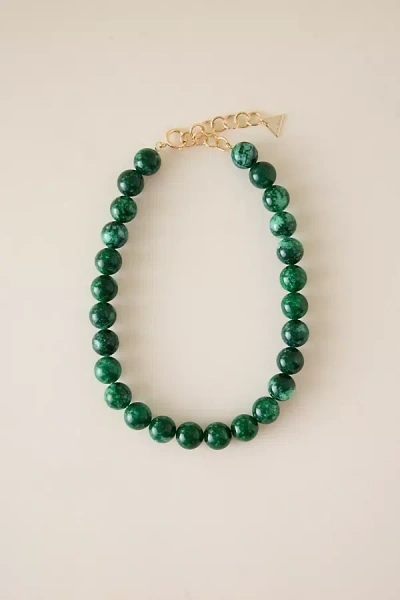 By Anthropologie Chunky Beaded Necklace In Green