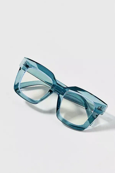 By Anthropologie Chunky Cara Translucent Blue Light Readers
