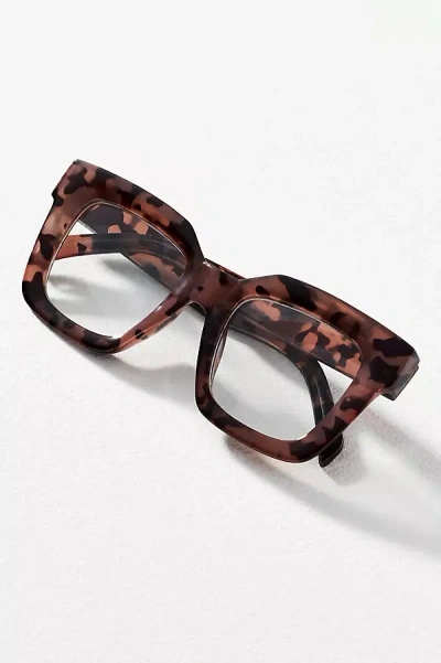 By Anthropologie Chunky Cara Translucent Reading Glasses In Brown