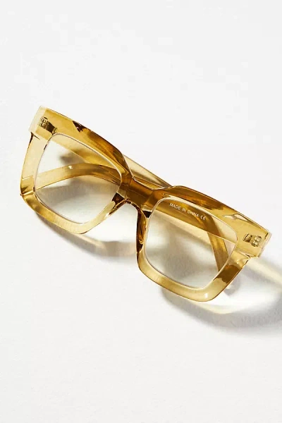 By Anthropologie Chunky Cara Translucent Reading Glasses In Green