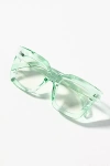 By Anthropologie Chunky Cara Translucent Reading Glasses In Green