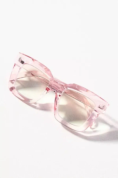By Anthropologie Chunky Cara Translucent Reading Glasses In Pink