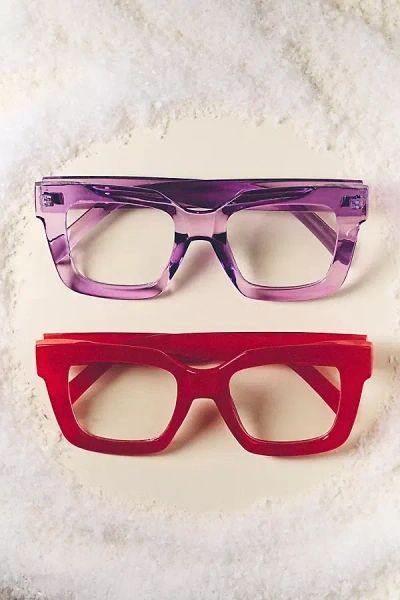 By Anthropologie Chunky Cara Translucent Reading Glasses In Purple