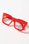 By Anthropologie Chunky Cara Translucent Reading Glasses In Red