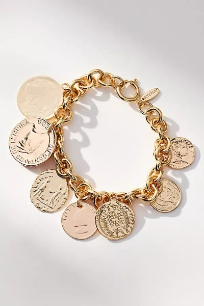 By Anthropologie Chunky Charm Bracelet In Gold
