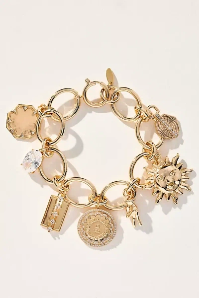 By Anthropologie Chunky Charm Bracelet In Gold