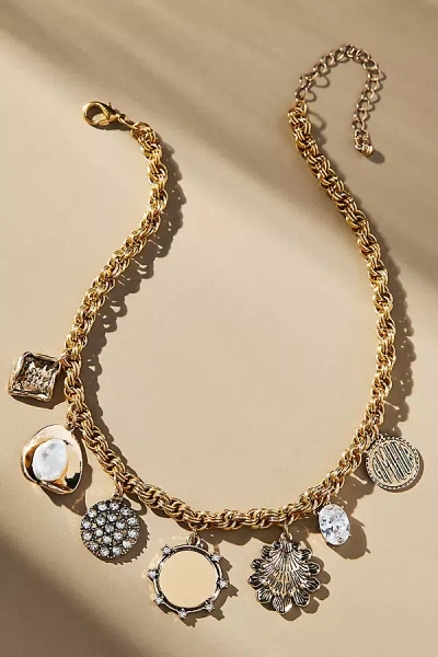 By Anthropologie Chunky Charm Necklace In Gold